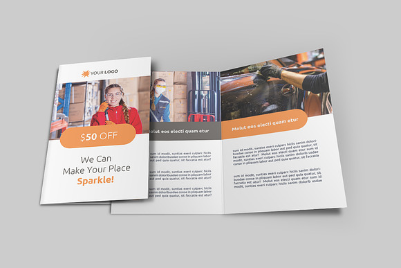 Cleaning Services Bi-Fold Brochure in Brochure Templates - product preview 1