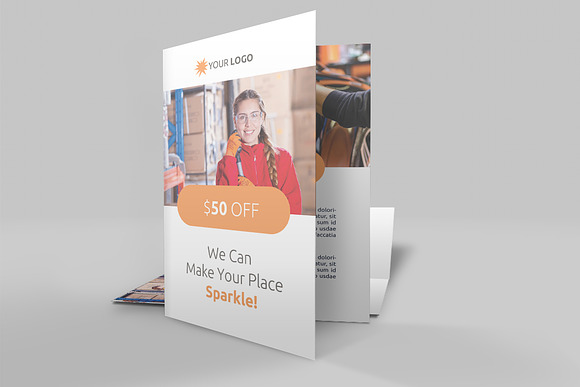 Cleaning Services Bi-Fold Brochure in Brochure Templates - product preview 2