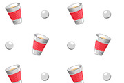 Beer pong vector seamless pattern
