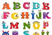 Funny monster alphabet for kids