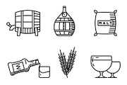 Whisky thin line icons
