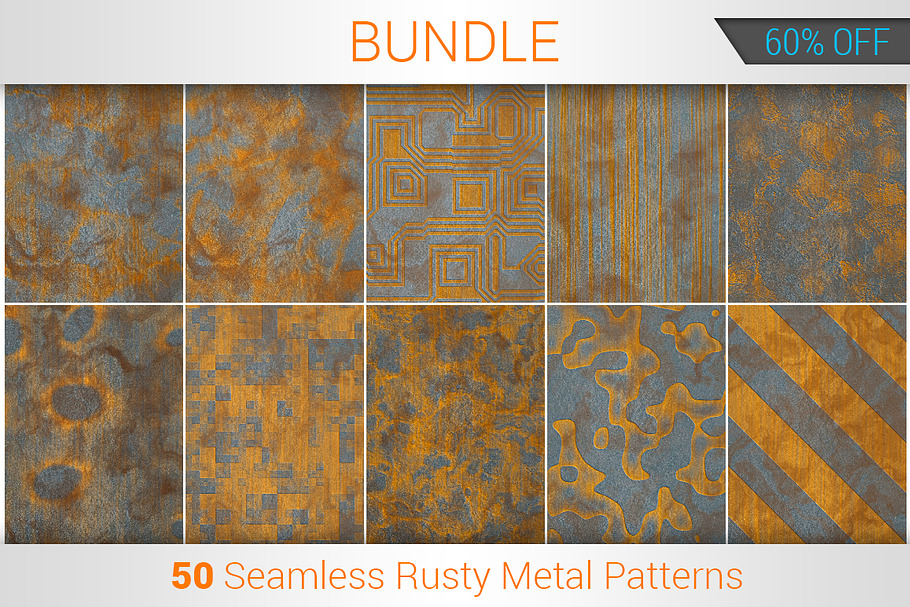 Rusty Metal Seamless Patterns Bundle in Patterns - product preview 8