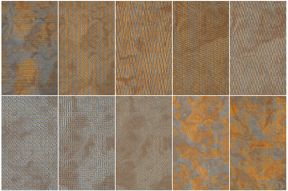Rusty Metal Seamless Patterns Bundle in Patterns - product preview 4