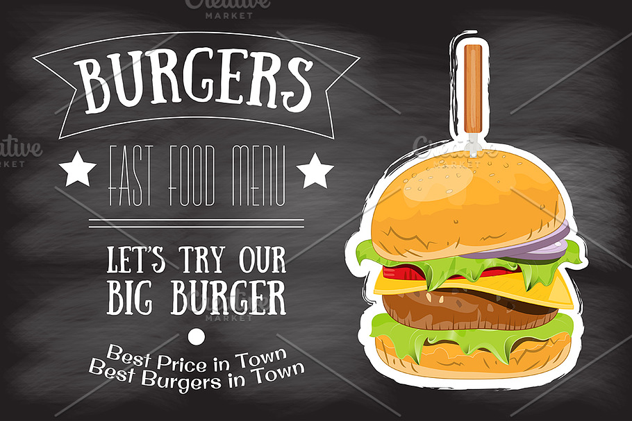 Burger House Menu in Illustrations - product preview 8