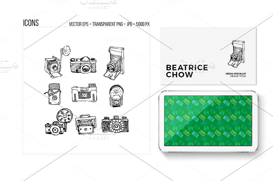 Vintage camera icons.  in Graphics - product preview 8
