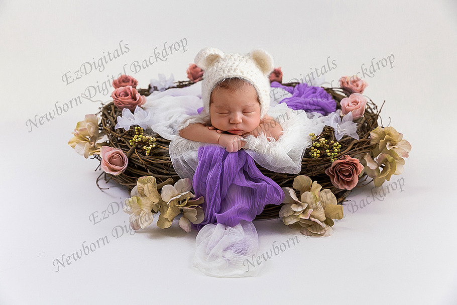 Newborn Digital Backdrop Rose Nest in Photoshop Layer Styles - product preview 8