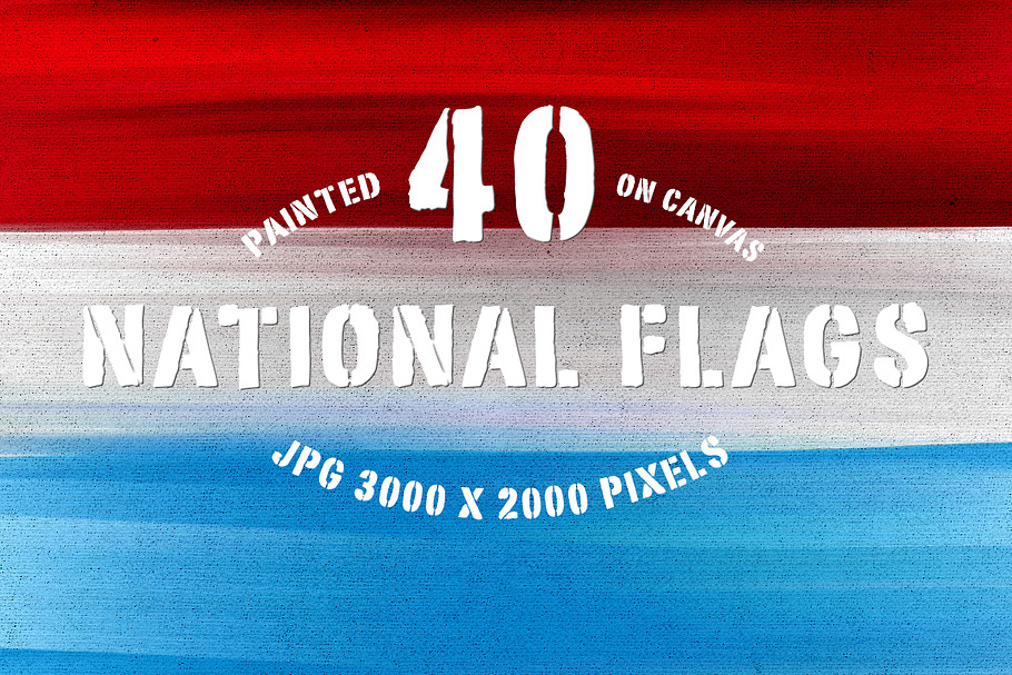 40 National Flags Painted on Canvas in Textures - product preview 8