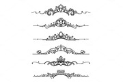 Floral design crown calligraphic elements