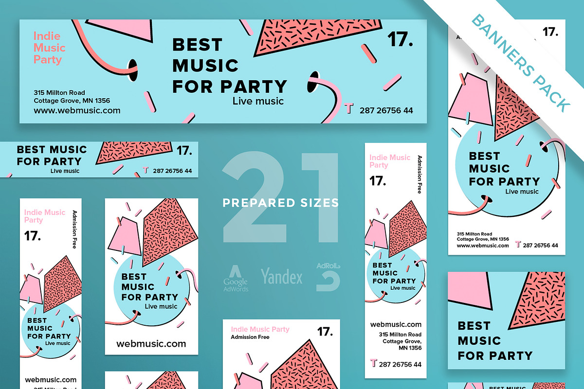 Banners Pack | Music Party in Templates - product preview 8