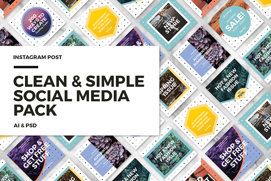 Clean & Simple Social Media Pack 6$ in Instagram Templates - product preview 8