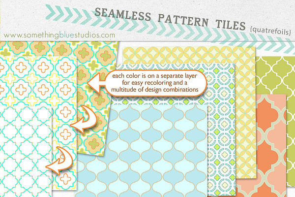 Seamless Pattern Tiles - Quatrefoils