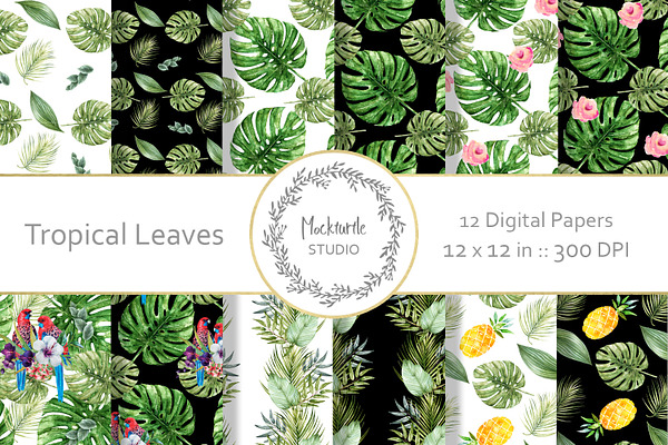 Tropical Leaves digital paper