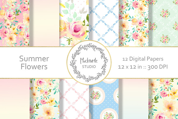 Summer Floral Digital Paper