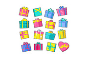 Set of Colorful Gift Boxes