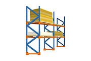Pallet with Boxes in Warehouse Interior. Delivery