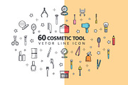 60  Line Icon Cosmetic Tools
