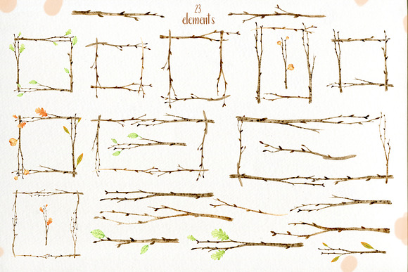 Forest branches and frames in Illustrations - product preview 1