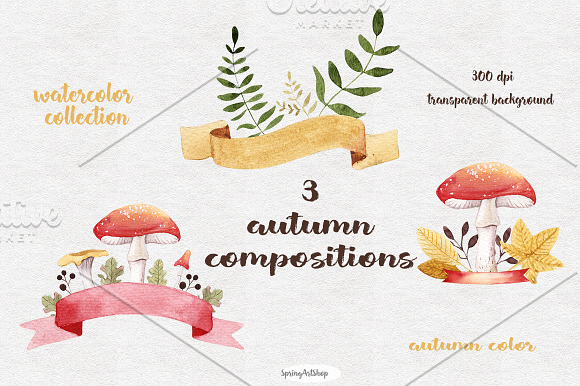 Big autumn set Forest animals in Illustrations - product preview 4