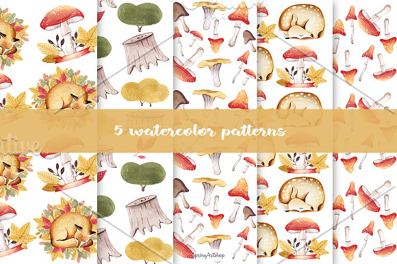 Big autumn set Forest animals in Illustrations - product preview 7