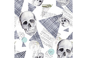 Abstract Seamless Pattern With Skull