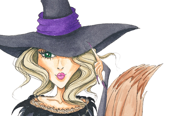 Halloween Hand-painted Clipart in Illustrations - product preview 1