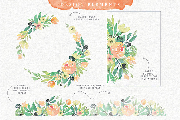 Tuscan Breeze Watercolour Design Kit in Illustrations - product preview 1