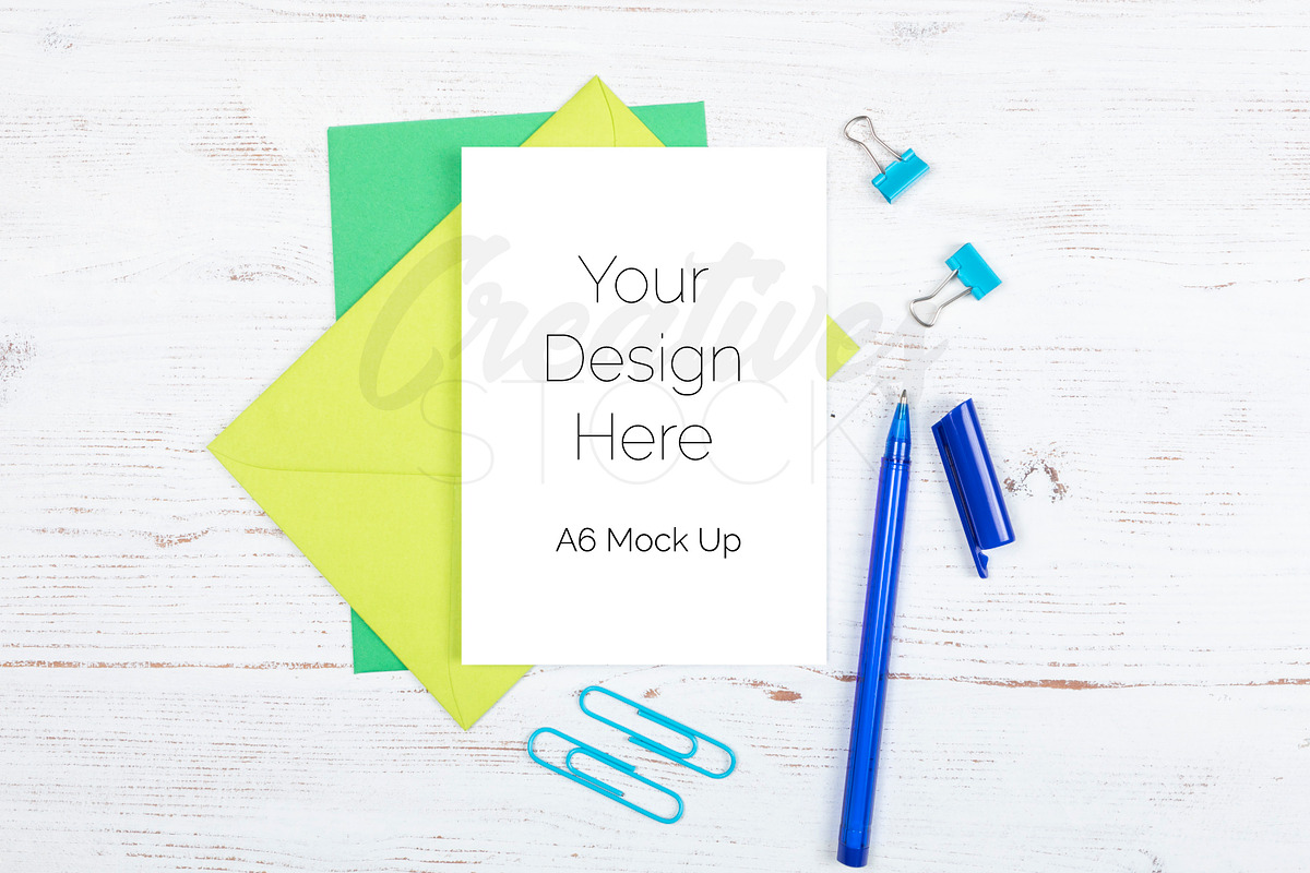 A6 Greetings Card Stock Photo in Print Mockups - product preview 8