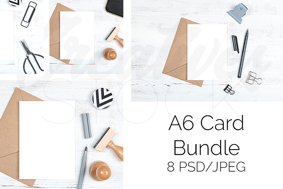 A6 Card Bundle - 8 JPEG/PSD in Print Mockups - product preview 8