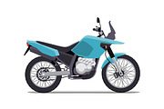 travel motorcycle off road, concept, active lifestyle, enduro. Flat vector illustration. Isolation on white background