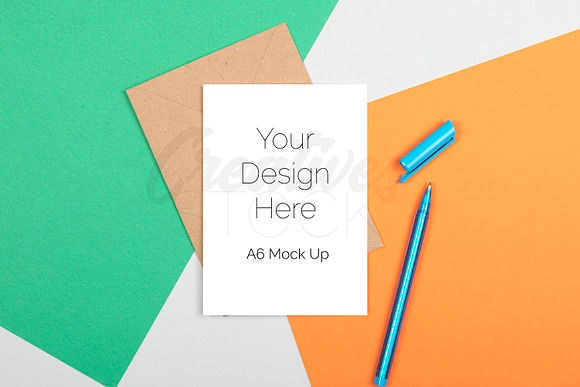 A6 Card Bundle STOCK - 10 JPEG/PSD in Print Mockups - product preview 6