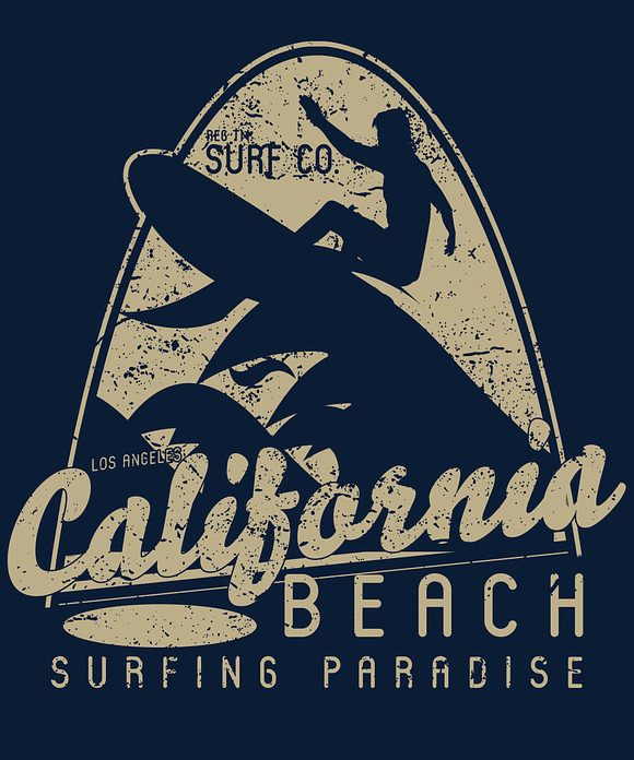 Retro Vintage Surf Designs 5 Tshirts in Illustrations - product preview 9