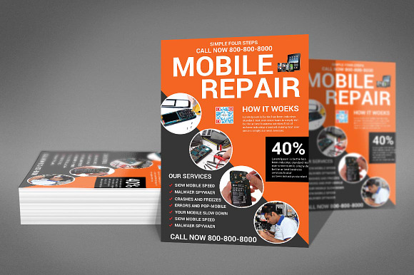 Mobile Repair Flyer in Flyer Templates - product preview 2