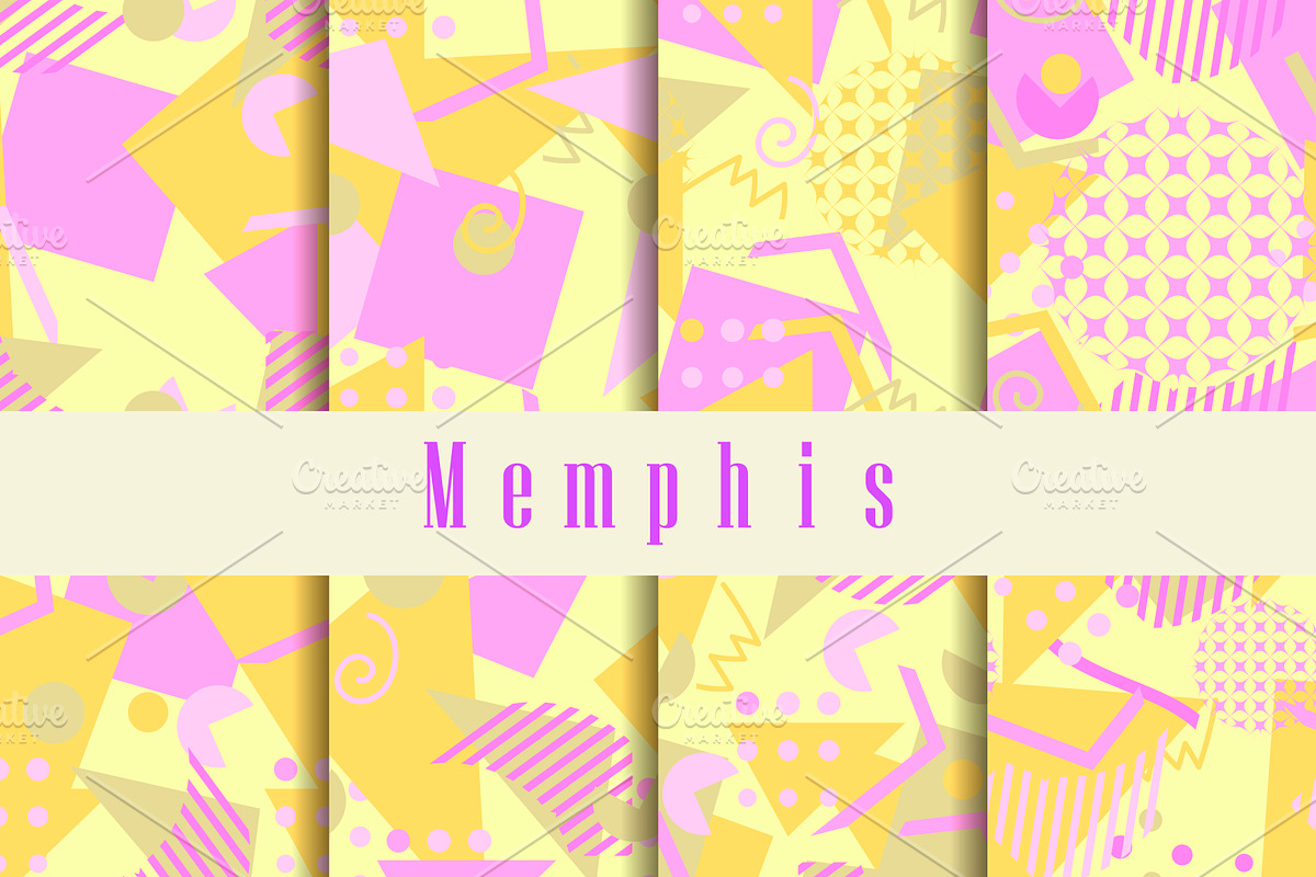 Memphis seamless pattern set in Patterns - product preview 8