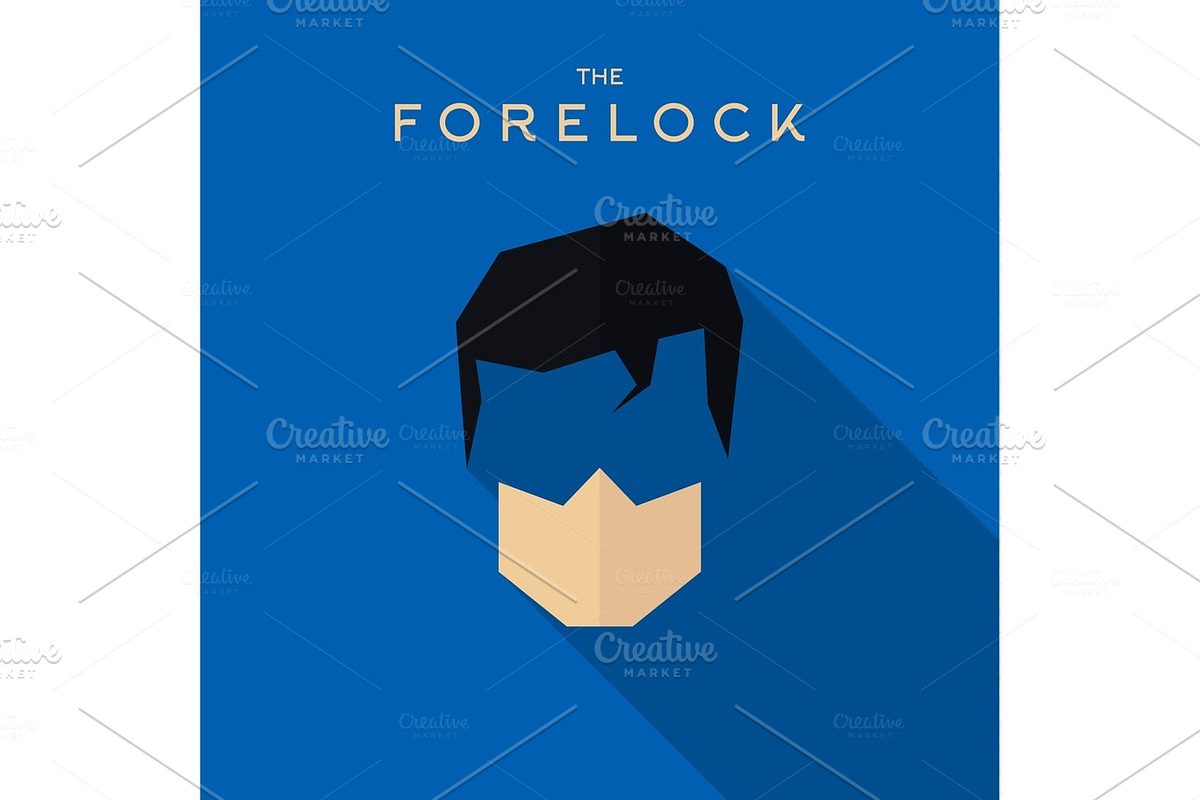 Mask Forelock Hero superhero flat style icon vector logo, illustration, villain in Illustrations - product preview 8