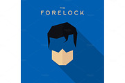 Mask Forelock Hero superhero flat style icon vector logo, illustration, villain