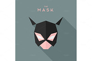 Mask Catwoman Super Hero Logo flat