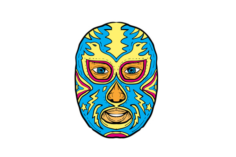 Luchador Mask Eagle Lightning Bolt  in Illustrations - product preview 8