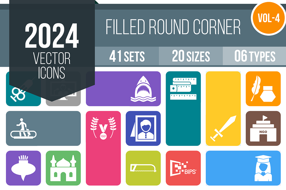 2024 Vector Round Corner Icons (V4) in Graphics - product preview 8