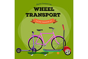 one and two-wheeled mobility electric vehicle vector illustration, Eco alternative city transport.
