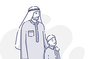 Arabian father and son