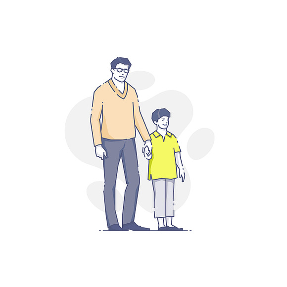 Man standing with son in Illustrations - product preview 1