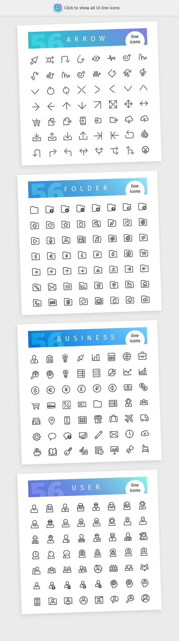 UI 700+ Line Icons Bundle in Communication Icons - product preview 6