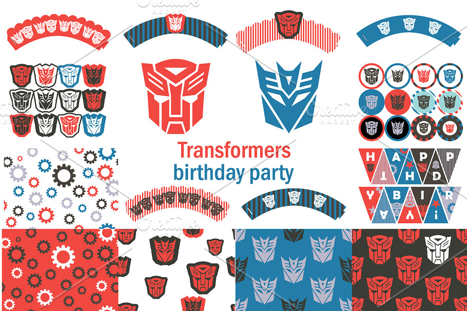 Transformers Birthday Party Package in Templates - product preview 8