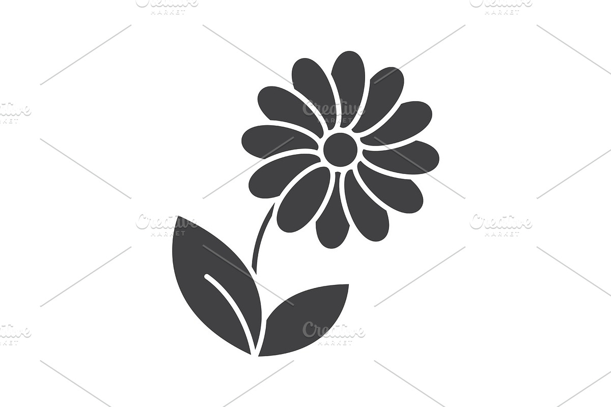 Camomile glyph icon in Graphics - product preview 8