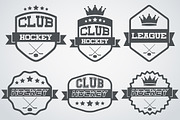 Set of Ice Hockey Club Labels