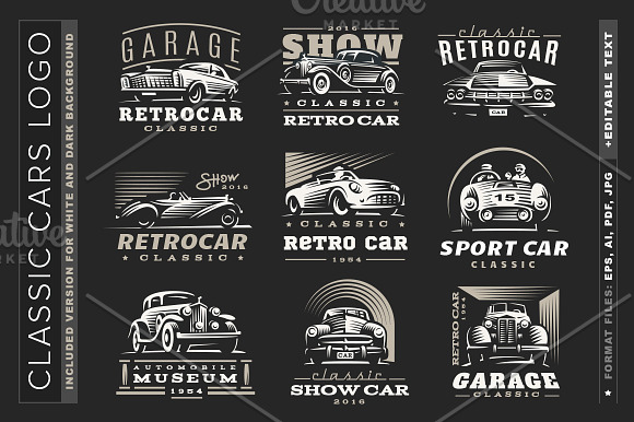 Classic cars in Logo Templates - product preview 5