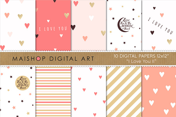 Digital Paper - I Love You II