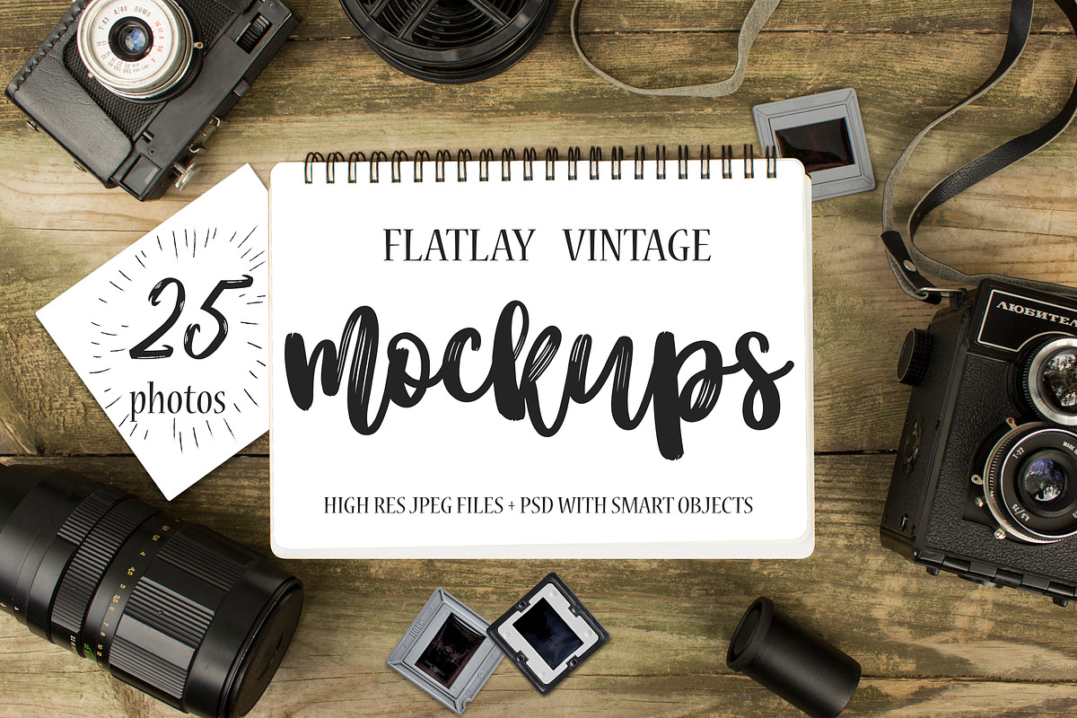 Flatlay Vintage Bundle in Product Mockups - product preview 8