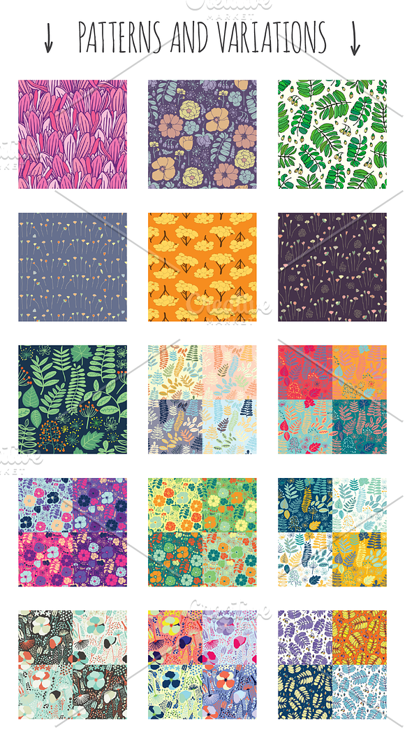 23 floral patterns set in Patterns - product preview 1