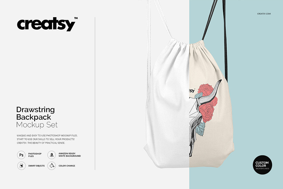 Download Drawstring Sack Bag Mockup Set | Custom-Designed Graphics ...